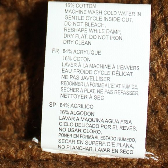 Oak and Ivy knit sweater brown with geometric pattern oversize turtleneck Medium - Picture 7 of 9